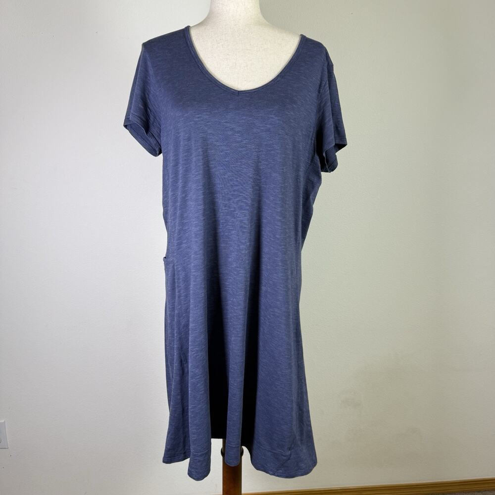 Toad & Co Windmere Short Sleeve Dress Size XL Blue Stretch Comfort Athletic Gym